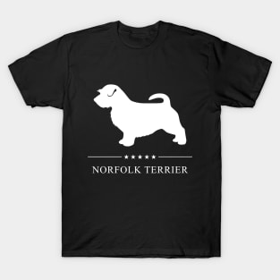 Norfolk Terrier Dog White Silhouette T-Shirt